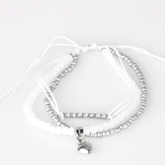paparazzi Jewelry - Reckless Romance White Bracelet